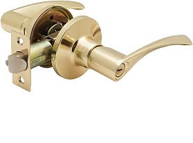 Ручка-защелка дверная 860-01 ключ-фиксатор, PB Золото